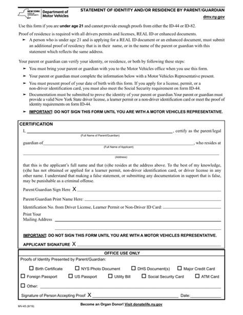 Form MV-45 - Fill Out, Sign Online and Download Fillable PDF, New York ...