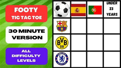 FOOTBALL TIC-TAC-TOE | 10+ BOARDS TO PLAY - YouTube