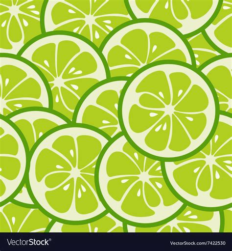 Cute seamless pattern with green lime slices Vector Image