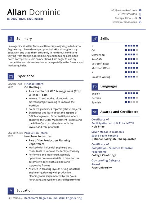 Industrial Engineer Resume Sample in 2024 - ResumeKraft