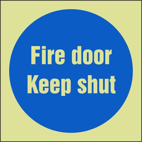 Fire Door Keep Shut 100mm x 100mm Photoluminescent Fire Action Signs