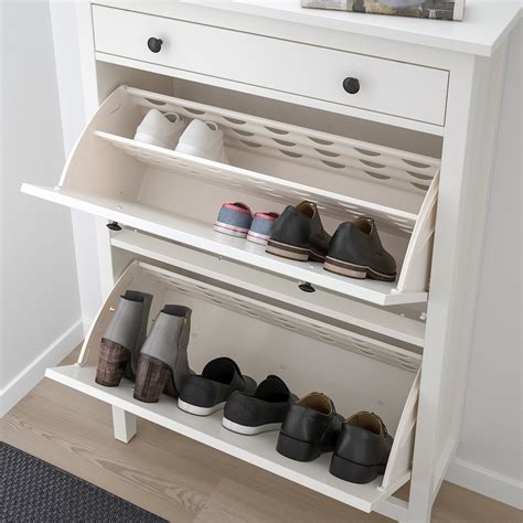 HEMNES Shoe cabinet with 2 compartments, white, 89x127 cm - IKEA Ireland