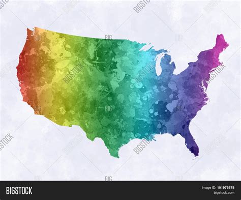 USA Map Watercolor Image & Photo (Free Trial) | Bigstock