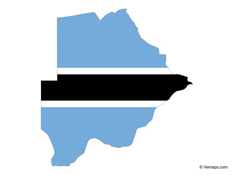 Flag Map of Botswana | Free Vector Maps