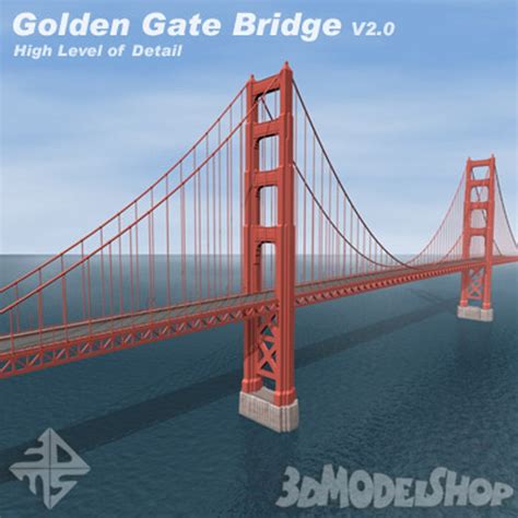 Golden Gate Bridge V2 3d Model