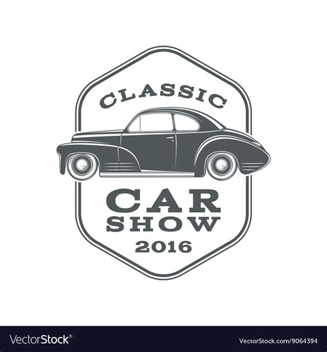 Classic car show label template Royalty Free Vector Image