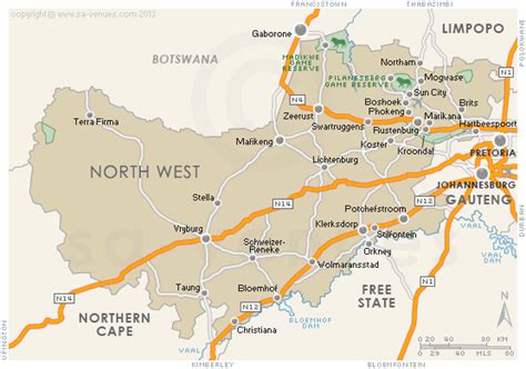 North West Province Regional Map