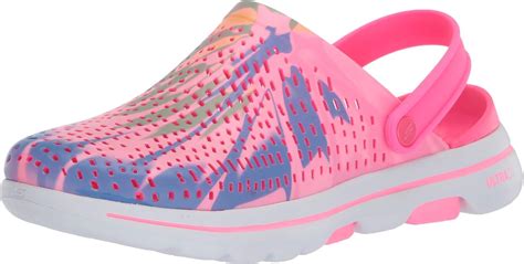 Skechers Women's Foamies Go Walk 5 - Psychadelic Clog, Pink/Multi ...