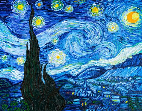 The Starry Night by Van Gogh original oil reproduction on | Etsy in ...