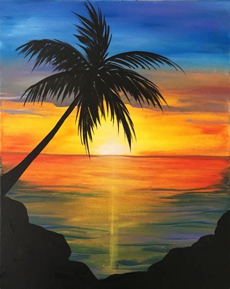 Related image | Sunset canvas painting, Easy landscape paintings ...