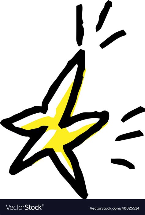 Doodle of a shining star drawn by child Royalty Free Vector