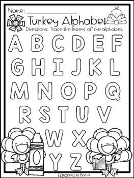 Turkey Alphabet by Exploring in PreK | TPT