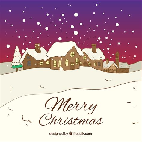 Premium Vector | Snowy christmas village background