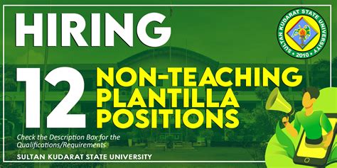 HIRING: 12 Non-Teaching Positions – Sultan Kudarat State University