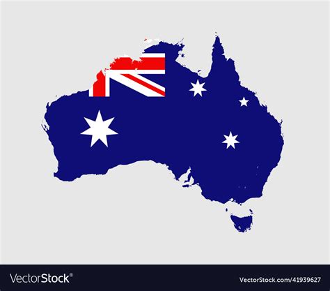 Australian map flag australia with banner Vector Image