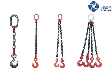 Galvanized Crane Lifting Slings With Safety Hook Master Link Shackle ...