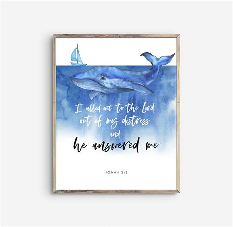 Jonah 2:2 He Answered Me Bible Verse Wall Art Printable - Etsy