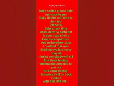 Baby hotline lyrics (THIS TOOK A FEW HOURS SO ENJOY YALL) - YouTube