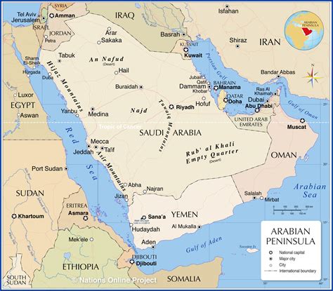 Political Map of the Arabian Peninsula - Nations Online Project