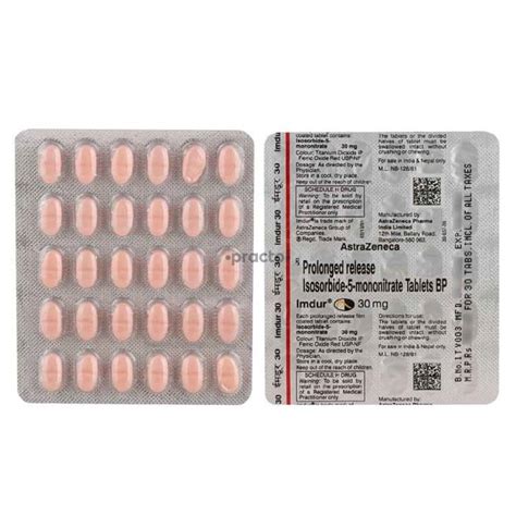 Imdur 30 MG Tablet - Uses, Dosage, Side Effects, Price, Composition ...