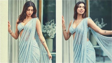 Khushi Kapoor in see-through saree and bustier shows how every ...