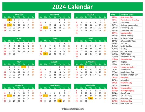 Usa Calendar 2024 - Calendar 2024 Ireland Printable