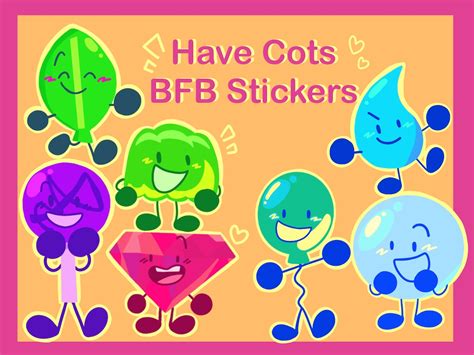 Battle for Dream Island HAVE COTS Sticker Pack Bfb Fan Art Bfdi Leafy ...