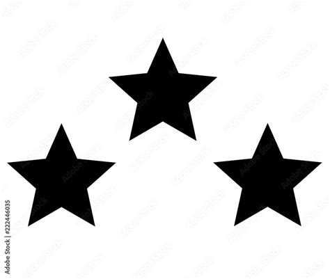 triple star icon on white background. flat style. black star logo ...