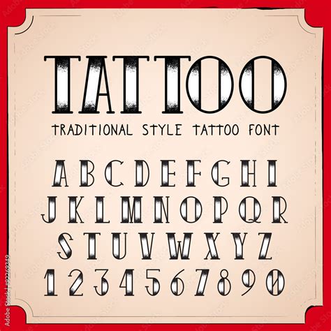 Old School Tattoo style font. Vector Traditional Ink Tattoo Alphabet ...