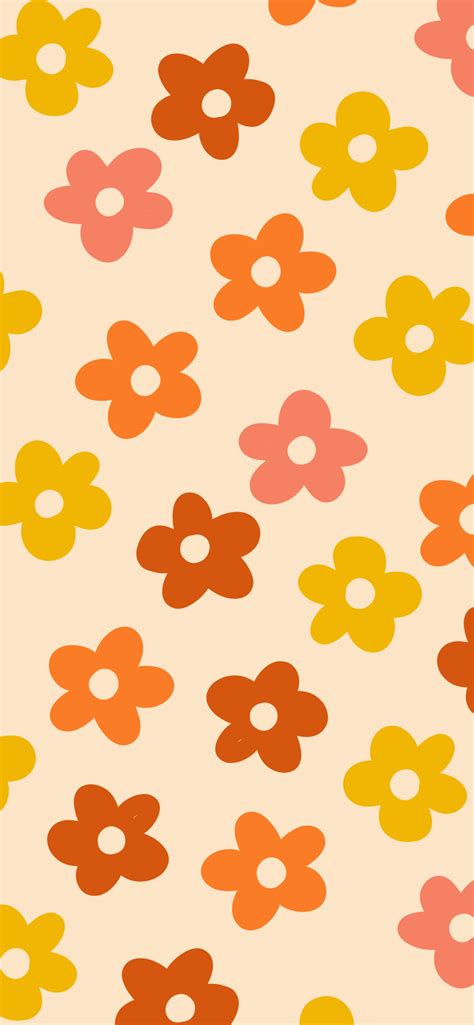 Hippie Flowers Yellow Pattern Wallpapers - Cool Flowers Wallpaper