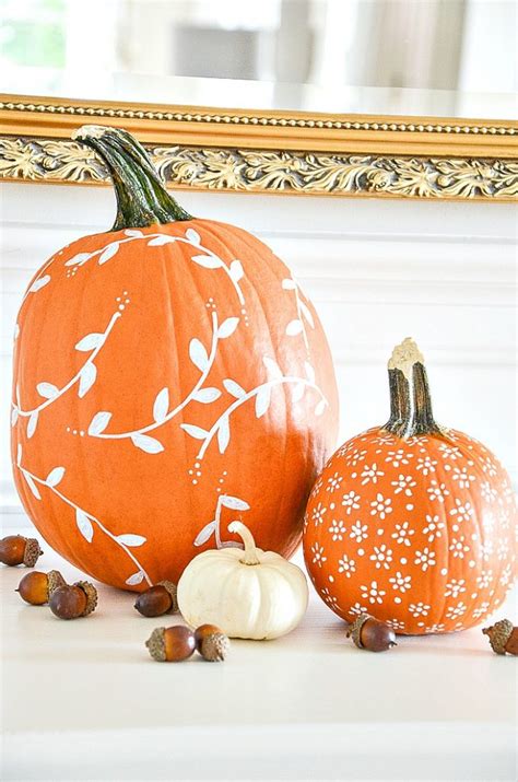 Patterns Painted On A Pumpkin DIY - StoneGable