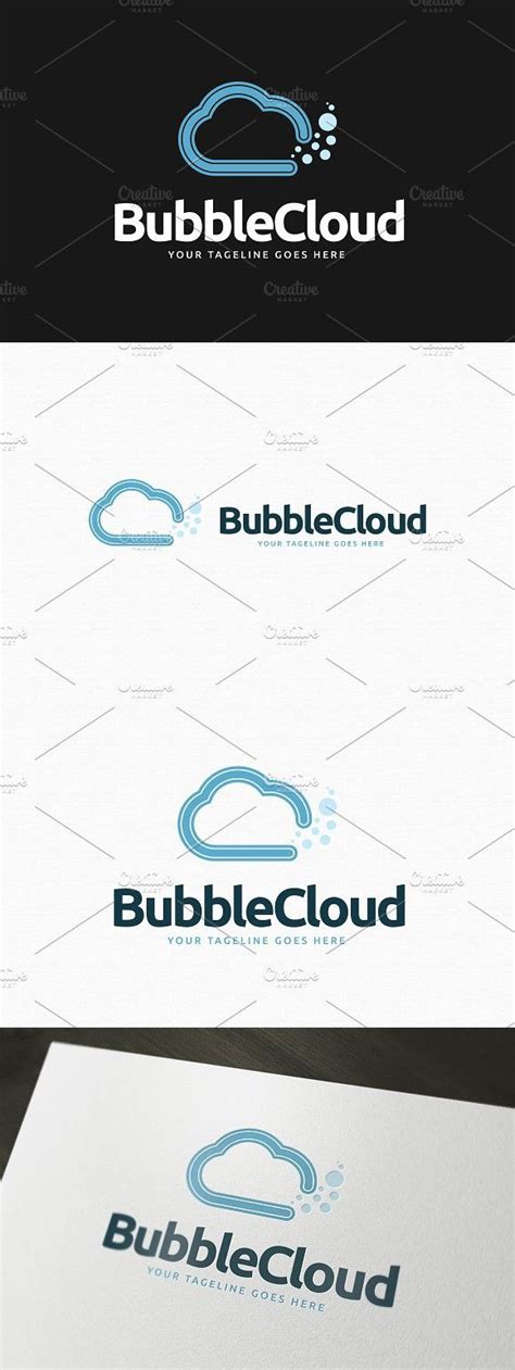 the bubble cloud logo has been designed to look like it is floating in ...