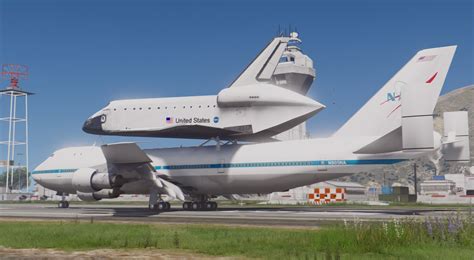 Space Shuttle On 747 Landing