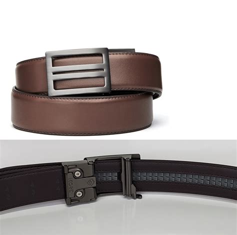 KORE X1 Gunmetal Brown Leather Micro Adjust Belt Size 24"-44"