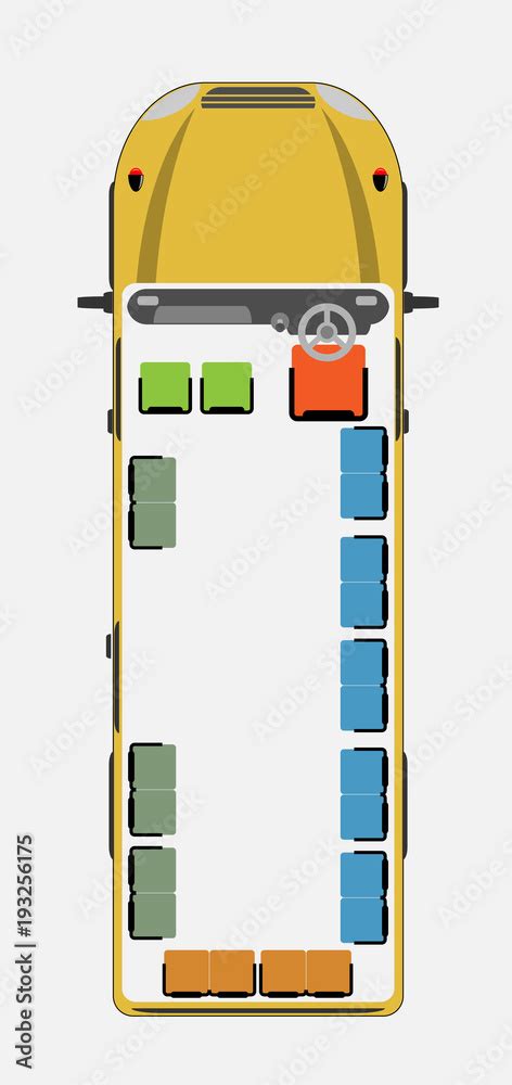 Top View show seat map of School Bus Stock Vector | Adobe Stock