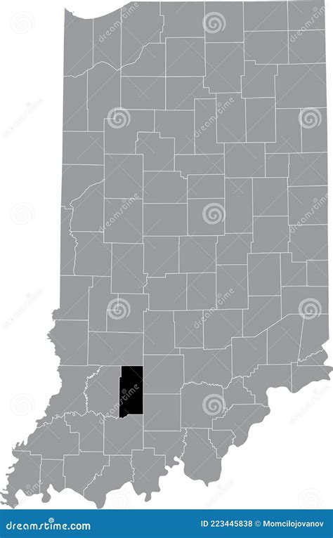 Location Map of the Martin County of Indiana, USA Stock Vector ...