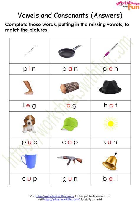 Vowels And Consonants Worksheet - Free Printable Templates