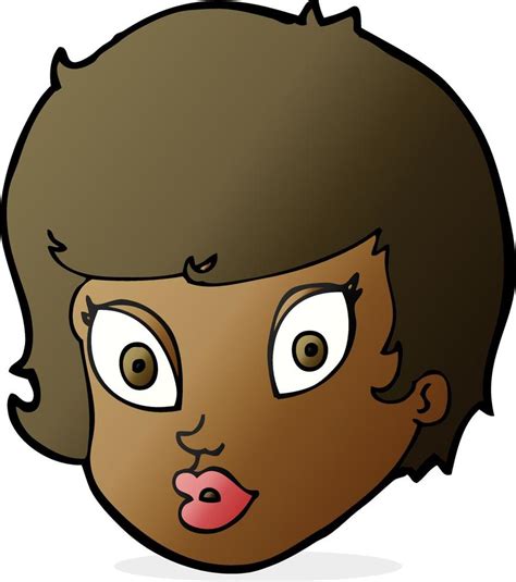 cartoon surprised female face 12355274 Vector Art at Vecteezy