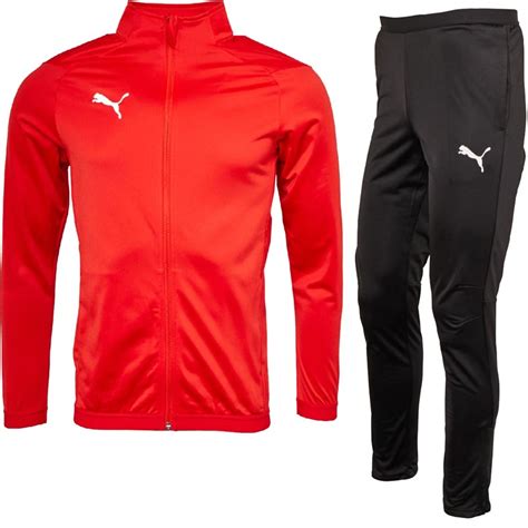 Buy Puma Mens Liga Sideline Poly Tracksuit Puma Red/Puma White