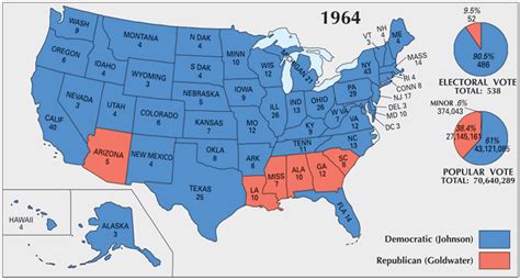 US Election of 1964 Map - GIS Geography