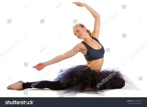 Woman Ballerina On White Background Isolated Stock Photo 132788423 ...