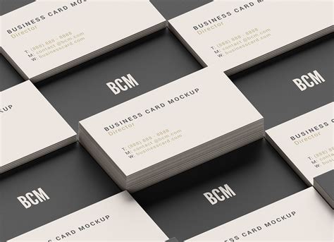 Free Grid Style Business Card Mockup PSD - Good Mockups