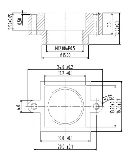 M12 Lens Holder for Board Cameras with 20mm spacing | CLA020