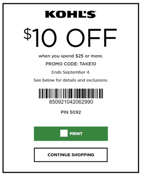 Kohl's Coupon Promotion: Get $10 Off $30 Purchase