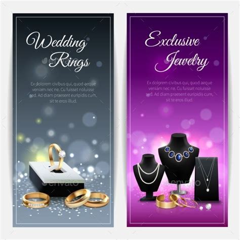 Jewelry Realistic Banners | Vector free, Elegant wedding invitation ...