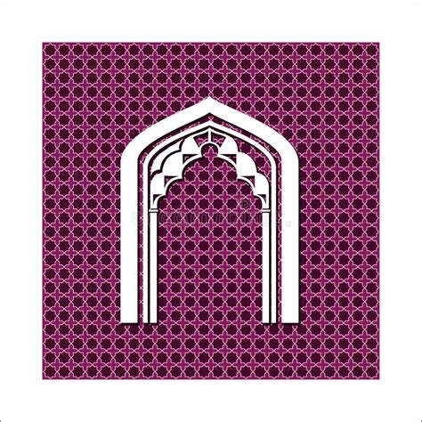 Mehrab Islamic Arch in Mosque Stock Illustration - Illustration of ...