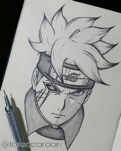 Finished sketch of boruto 😍🔥,tell me what do you think ?,dont forget to ...