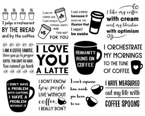 100 SVG Coffee Cup Sayings and Quotes. Coffee Mug. Love Caffeine, Funny ...