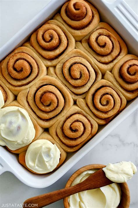 Make-Ahead Cinnamon Rolls with Cream Cheese Frosting - Just a Taste