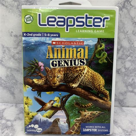 Scholastic Animal Genius Leapfrog Leapster Learning Game w/ Case+Manual ...